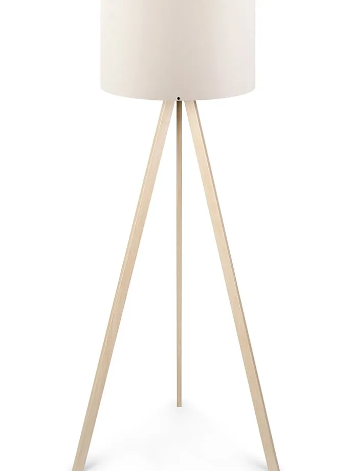 Standleuchte "Ayd" in Creme/ Natur - (H)140 cm