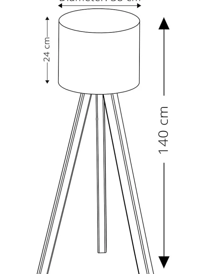 Standleuchte "Ayd" in Creme/ Natur - (H)140 cm