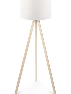 Standleuchte "Ayd" in Natur/ Weiß - (H)140 cm