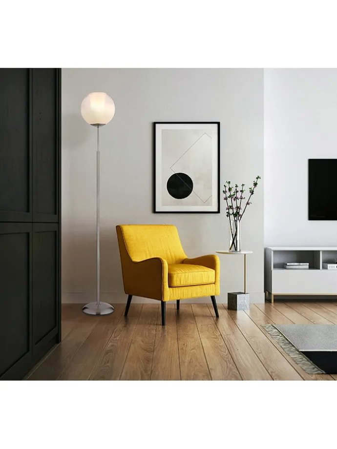 Standleuchte ''Barry'' in Silber - (H)154,5 x Ø 25 cm