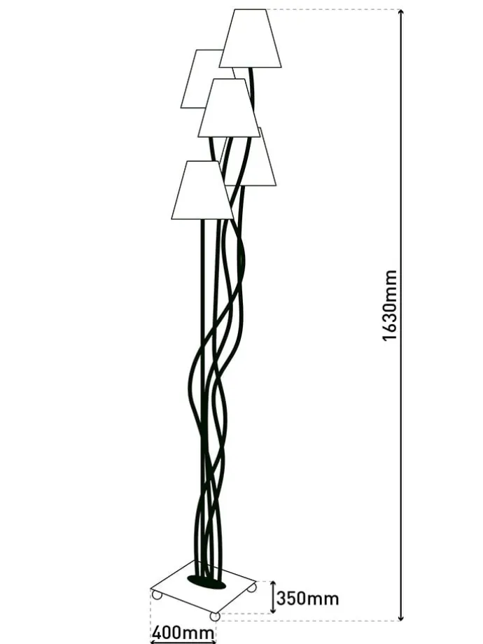 Standleuchte "Colora" in Grau/ Bunt - (H)163 cm