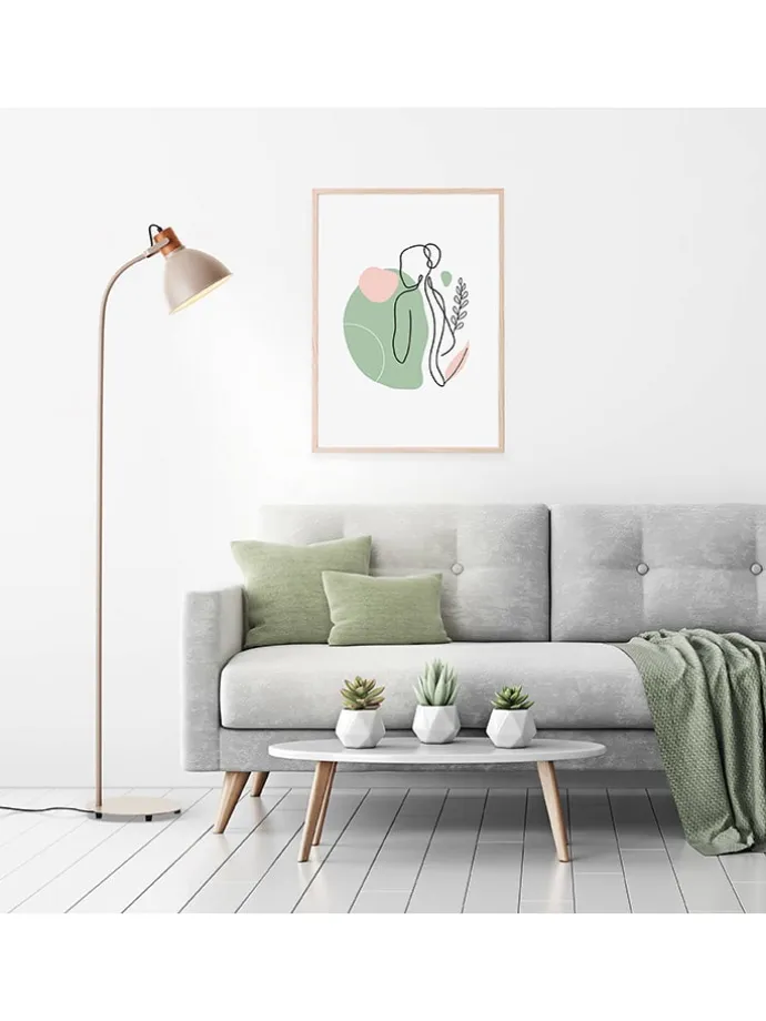 Standleuchte "Erena" in Taupe - (H)150 cm