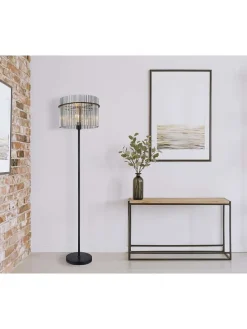 Standleuchte "Gorley" in Schwarz/ Grau - (H)152 cm