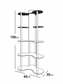 Standleuchte in Braun/ Schwarz - (B)65 x (H)150 x (T)35 cm