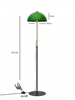 Standleuchte in Grün - (H)147 cm
