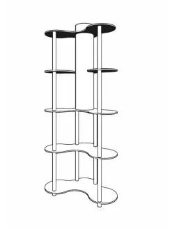 Standleuchte in Hellbraun/ Schwarz - (B)65 x (H)150 x (T)35 cm