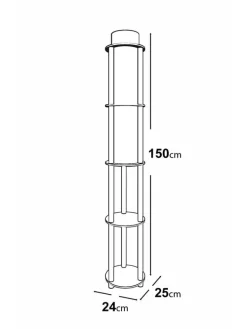 Standleuchte in Hellbraun/ Schwarz - (B)24 x (H)150 x (T)25 cm