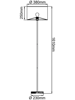 Standleuchte in Hellbraun/ Schwarz - (H)161,5 x Ø 38 cm