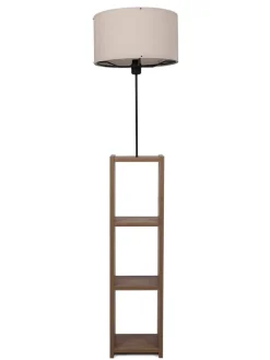 Standleuchte in Hellbraun/ Beige - (H)150 x Ø 38 cm