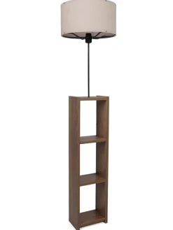 Standleuchte in Hellbraun/ Beige - (H)150 x Ø 38 cm