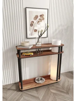 Standleuchte in Hellbraun/ Schwarz - (H)80 cm