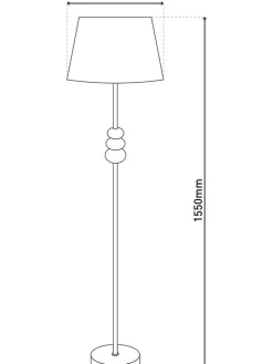 Standleuchte in Schwarz/ Braun/ Grau - (H)155 x Ø 38 cm