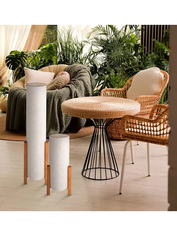 Standleuchte "Matilda" in Creme - (H)110 x Ø 22 cm