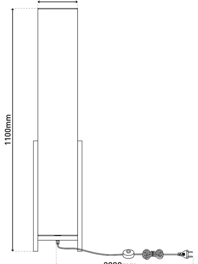 Standleuchte "Matilda" in Creme - (H)110 x Ø 22 cm