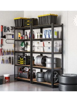 Standregal in Beige/ Schwarz - (B)90 x (H)180 x (T)40 cm