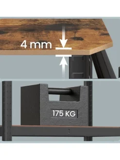 Standregal in Braun/ Schwarz - (B)90 x (H)180 x (T)40 cm