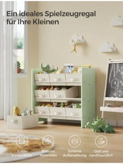 Standregal in Creme/ Hellgrün - (B)62,5 x (H)60 x (T)29,5 cm