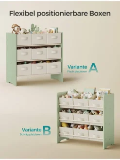 Standregal in Creme/ Hellgrün - (B)62,5 x (H)60 x (T)29,5 cm