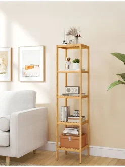 Standregal in Hellbraun - (B)33 x (H)146 x (T)33 cm