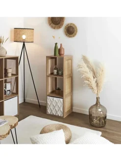 Standregal in Hellbraun - (B)34 x (H)99 x (T)32 cm