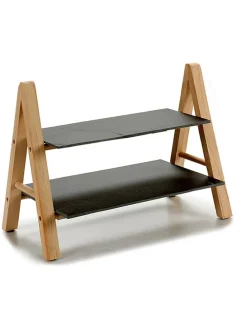 Standregal in Schwarz/ Hellbraun - (B)38 x (H)26 cm