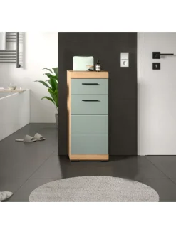 Standschrank in Artisan Eiche/Salbei - (B) 37 x (H) 88 x (T) 31