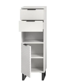 Standschrank in weiß/weiß - (B) 35 x (H) 110 x (T) 34