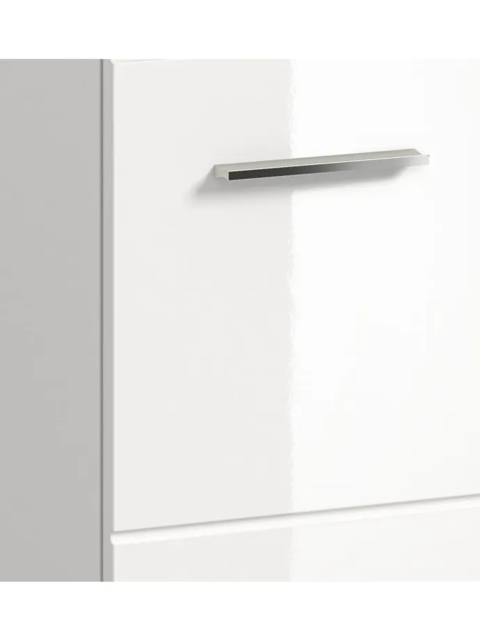 Standschrank in Weiß/Weiß Hochglanz - (B) 30 x (H) 80 x (T) 30