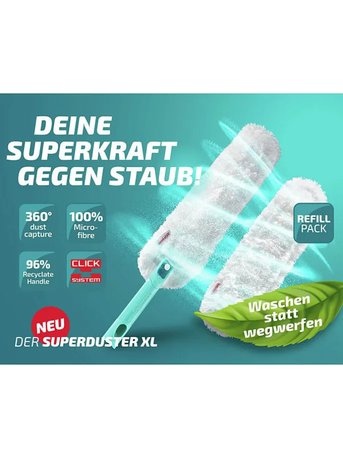 Staubwedel "Superduster XL" in Türkis/ Weiß