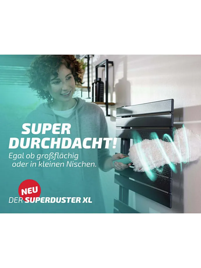 Staubwedel "Superduster XL" in Türkis/ Weiß