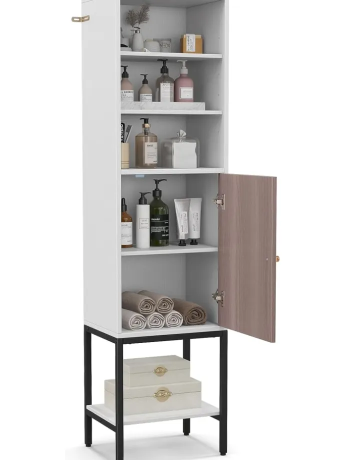 6-stöckig Badezimmerschrank 146cm in Weiß