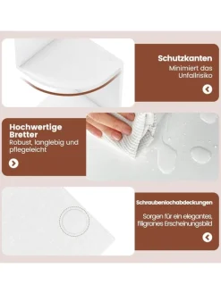 5-stöckiges Eckregal hängend in Weiß