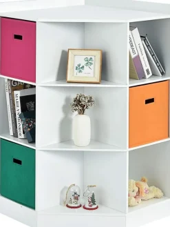 3-stöckiges Eckregal in Weiß