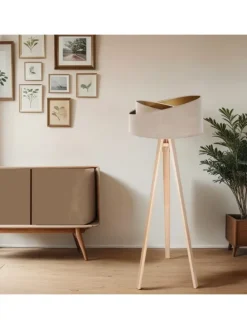 Stehlampe (B)50 x (L)50 x (H)145 cm in Kiefer Beige Gold