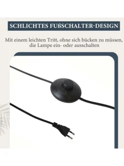 Stehlampe 3-flammige E27 in schwarz Glasschrim