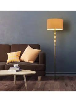 Stehlampe in Beige/ Gold - (H)156 cm