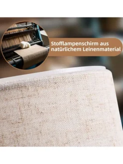 Stehlampe in schwarz 1-flammige E27 mit Stoff Lampenschirm