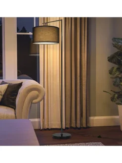 Stehlampe in schwarz H 162cm 1-flammige E27 schwenkbar 180°