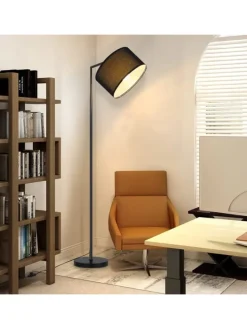 Stehlampe in schwarz H 162cm 1-flammige E27 schwenkbar 180°