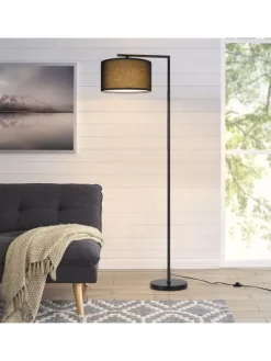 Stehlampe in schwarz H 162cm 1-flammige E27 schwenkbar 180°