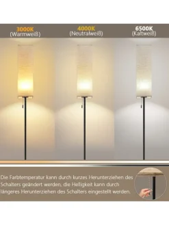 Stehlampe in weiß 1-flammige Eckig dimmbar B 10.5cm