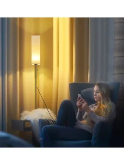 Stehlampe in weiß 1-flammige Eckig dimmbar B 10.5cm