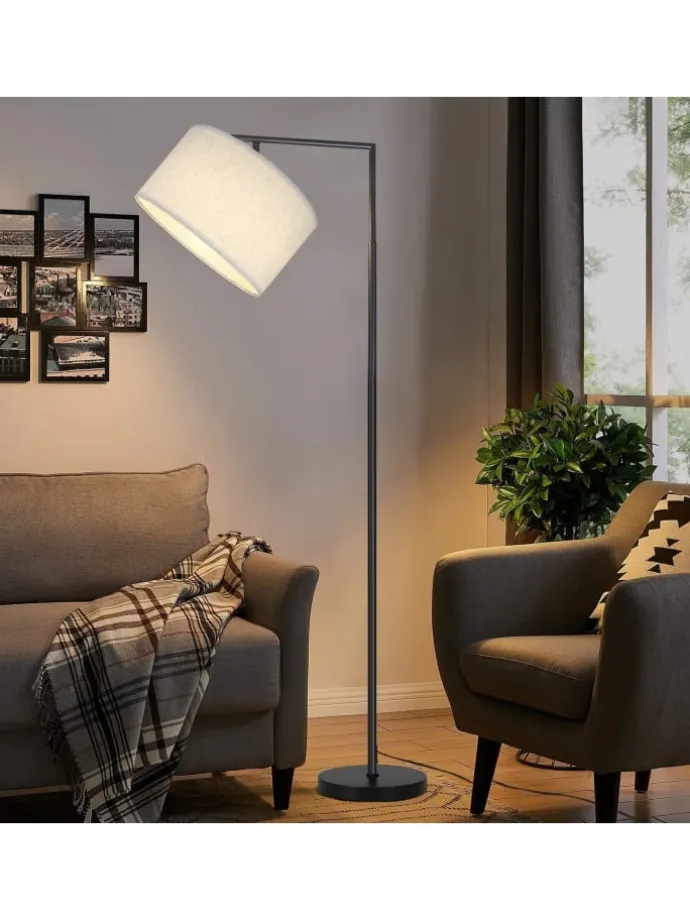 Stehlampe in weiß H 162cm 1-flammige E27 schwenkbar 180°