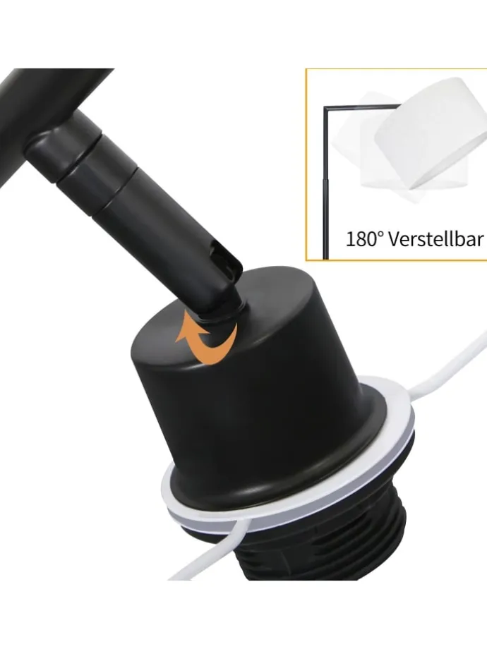 Stehlampe in weiß H 162cm 1-flammige E27 schwenkbar 180°