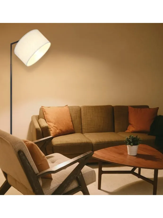 Stehlampe in weiß H 162cm 1-flammige E27 schwenkbar 180°