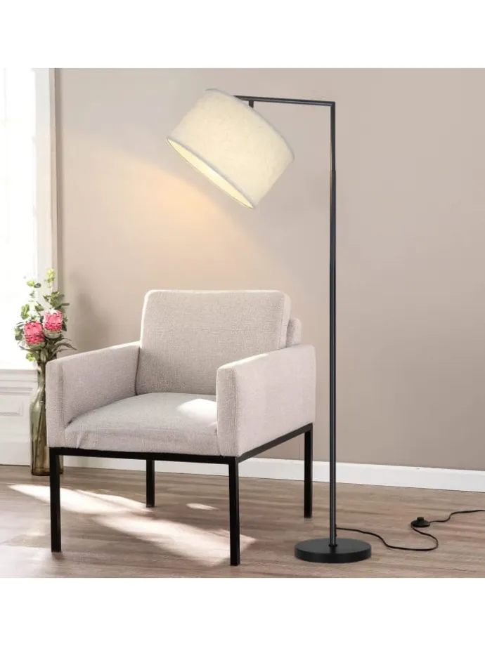 Stehlampe in weiß H 162cm 1-flammige E27 schwenkbar 180°