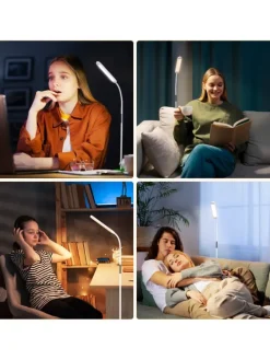 Stehlampe in weiß H 137cm touch dimmbar Timer Bodenlampe