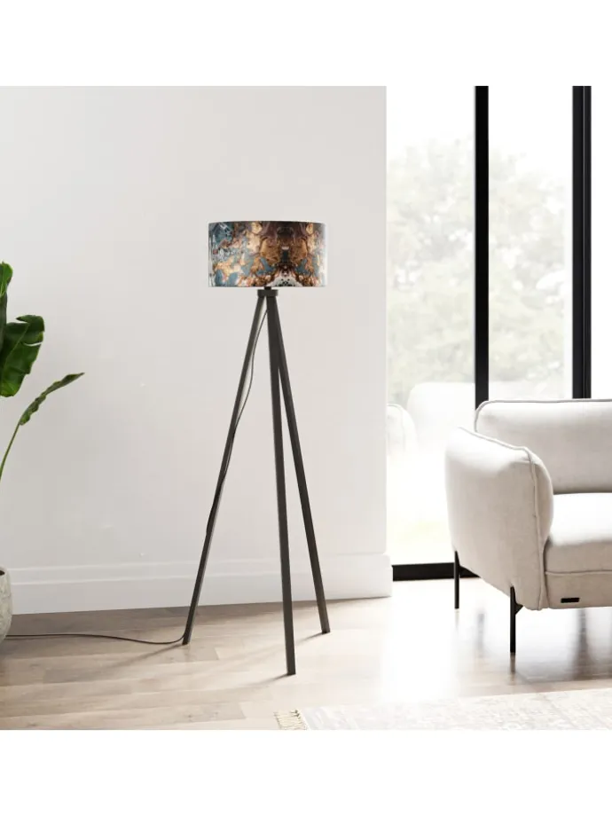 Stehlampe Royal Tunbridge Wells in Grau Schwarz (H)140cm (B)40cm (T)40cm