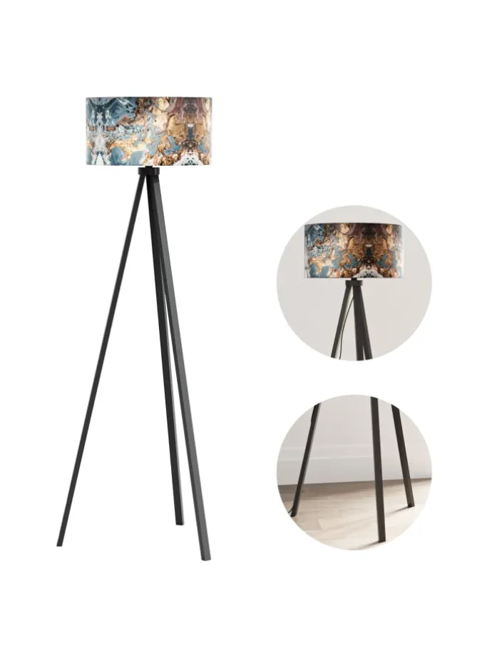 Stehlampe Royal Tunbridge Wells in Grau Schwarz (H)140cm (B)40cm (T)40cm