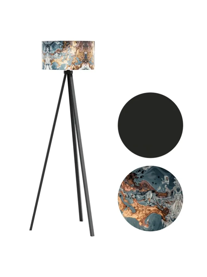 Stehlampe Royal Tunbridge Wells in Grau Schwarz (H)140cm (B)40cm (T)40cm